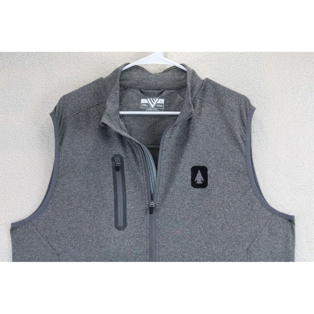 LEVELWEAR Men's Heather Gray Full Zip Vest Performance Logo Size L‎